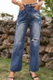 Distressed Buttoned Loose Fit Jeans Trendsi
