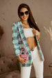 Plaid  Blazer Trendsi
