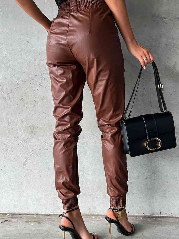 Smocked Waist Long Pants Bazaarbey