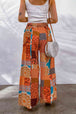Bohemian Patchwork Drawstring Wide Leg Pants Bazaarbey