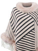 Striped Fringe Hem Poncho Bazaarbey