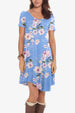 Floral Round Neck Short Sleeve Dress -BazaarBey - www.shopbazaarbey.com