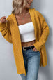 Cable-Knit Dropped Shoulder Hooded Cardigan Bazaarbey