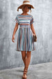 Striped Round Neck Dress -BazaarBey - www.shopbazaarbey.com