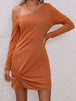 Twisted One-Shoulder Mini Dress -BazaarBey - www.shopbazaarbey.com