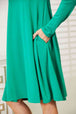  Full Size Long Sleeve Flare Dress with Pockets -BazaarBey - www.shopbazaarbey.com