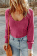BazaarBey Scoop Neck Long Sleeve Top Trendsi