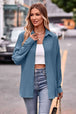 Slit Dropped Shoulder Longline Shirt Bazaarbey