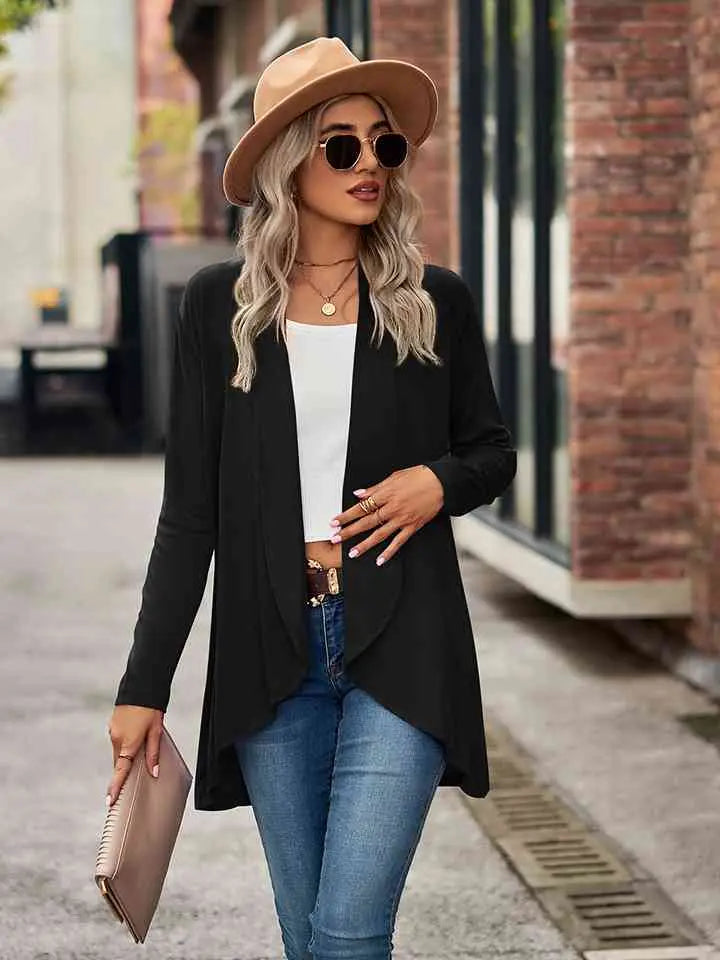 Open Front Long Sleeve Cardigan Bazaarbey
