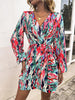 Printed  Balloon Sleeve Mini Dress -BazaarBey - www.shopbazaarbey.com