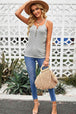 Striped Henley Tank Top Bazaarbey
