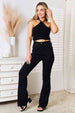  Halter Neck Ribbed Cropped Knit Top Trendsi