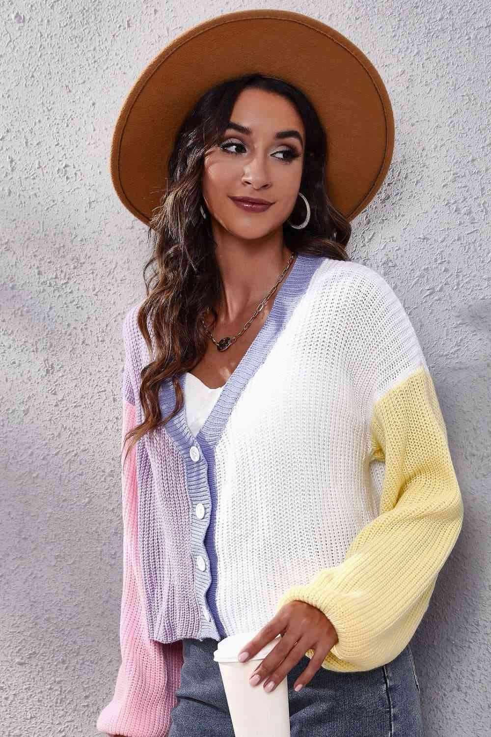 Ribbed Long Sleeve Cardigan Trendsi