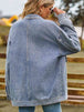 Dropped Shoulder Denim Jacket with Pockets Bazaarbey