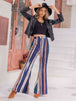 Striped Flare Leg Pants Bazaarbey