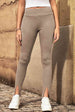 High Waist Ribbed Slit Leggings Bazaarbey