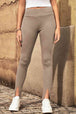 High Waist Ribbed Slit Leggings Bazaarbey