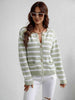 Striped Button Front Cardigan Trendsi