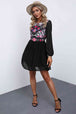 Floral Mesh Sleeve Lined Dress -BazaarBey - www.shopbazaarbey.com