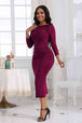 Ruched Boat Neck Midi Dress Bazaarbey