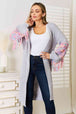 BazaarBey Woven Right  Sleeve Dropped Shoulder Cardigan Bazaarbey