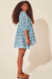 Floral Tie Neck Lantern Sleeve Dress -BazaarBey - www.shopbazaarbey.com