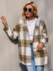Plaid Dropped Shoulder Hooded Jacket Bazaarbey