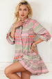 Tiered Notched Balloon Sleeve Buttoned Dress -BazaarBey - www.shopbazaarbey.com