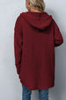 Cable-Knit Dropped Shoulder Hooded Cardigan Bazaarbey