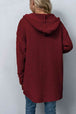 Cable-Knit Dropped Shoulder Hooded Cardigan Bazaarbey