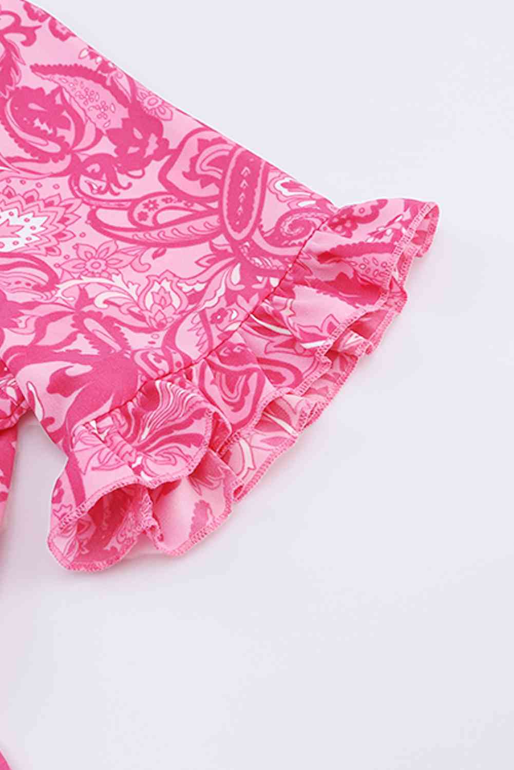 Paisley Print Flounce Sleeve Maxi Dress -BazaarBey - www.shopbazaarbey.com