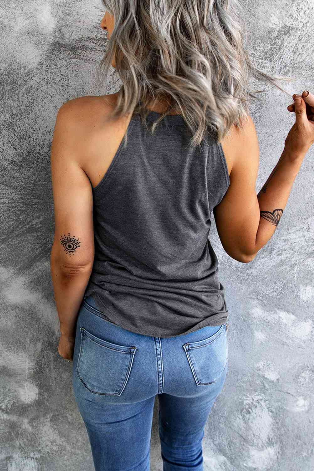 Curved Hem Grecian Tank Top Bazaarbey