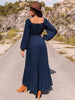 Long Sleeve Lace Trim Maxi Dress -BazaarBey - www.shopbazaarbey.com