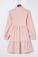 Notched Neck Tiered Dress -BazaarBey - www.shopbazaarbey.com