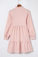 Notched Neck Tiered Dress -BazaarBey - www.shopbazaarbey.com
