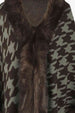 Houndstooth Fringe Hem Poncho Bazaarbey