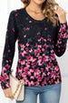  Floral Button Front Round Neck Cardigan Trendsi
