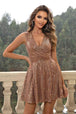Sequin Surplice Neck Sleeveless Dress Bazaarbey