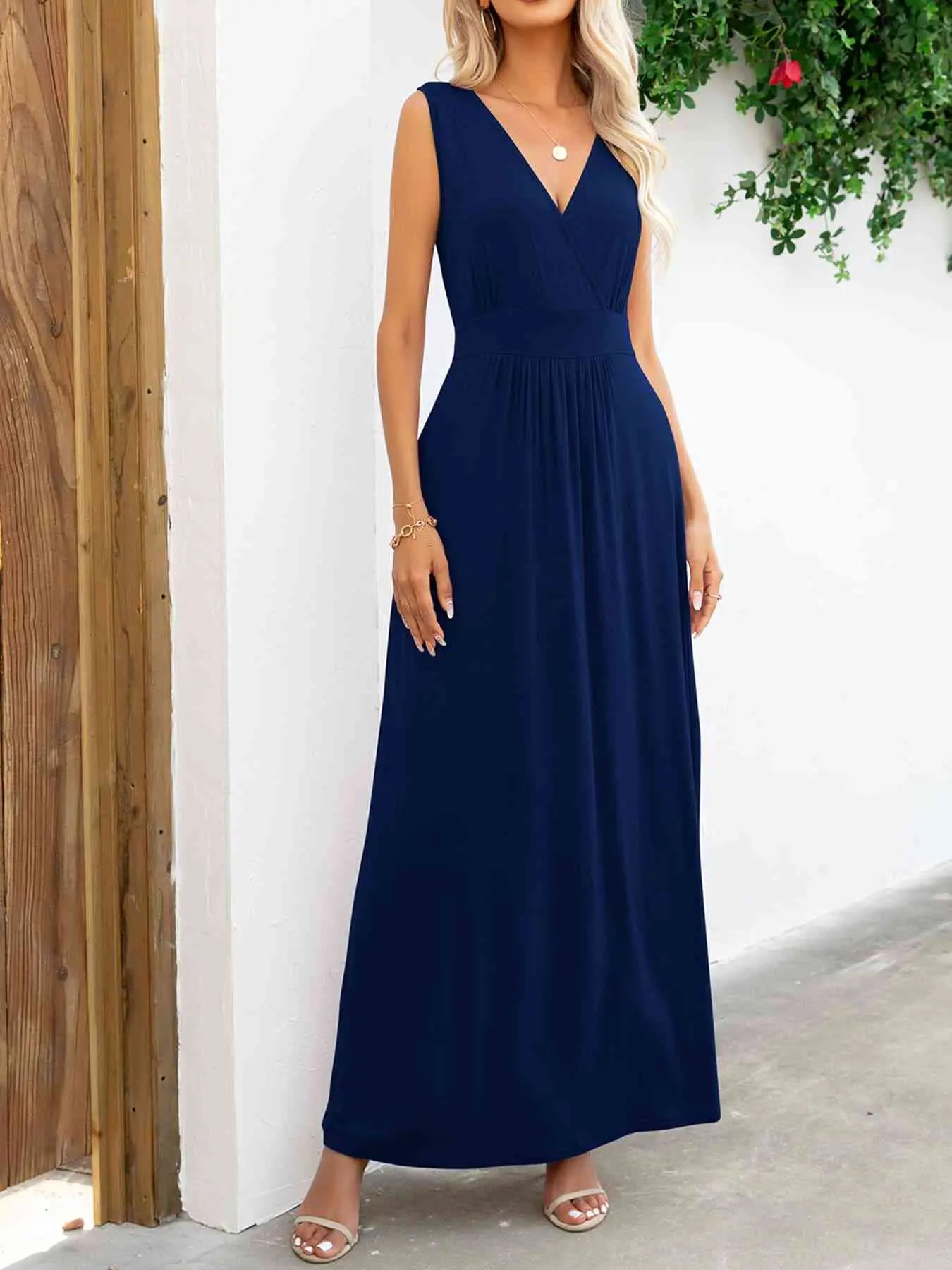  Neck Sleeveless Maxi Dress -BazaarBey - www.shopbazaarbey.com