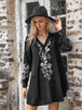 Floral Collared Neck Long Sleeve Dress -BazaarBey - www.shopbazaarbey.com