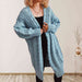 Cable-Knit Open Front Dropped Shoulder Cardigan Trendsi