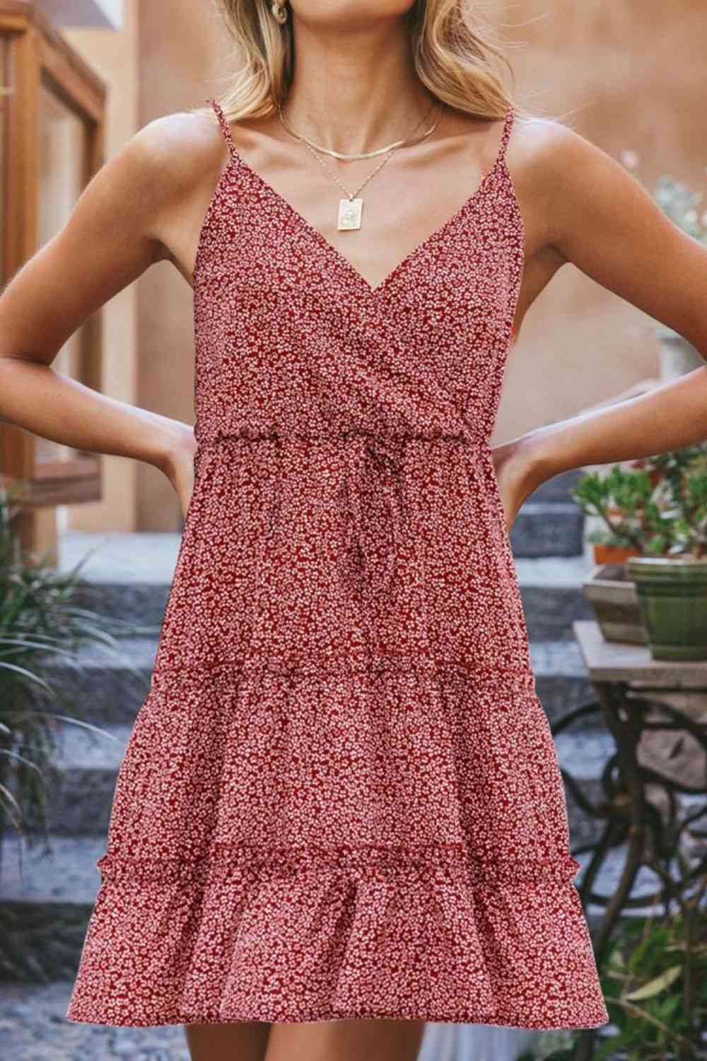  Floral Spaghetti Strap Dress -BazaarBey - www.shopbazaarbey.com