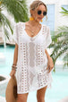 Openwork Plunge Dolman Sleeve Cover-Up Dress Trendsi