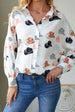 Hat Print Collared Neck Long Sleeve Shirt Bazaarbey