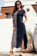 Leopard Color Block Split Dress -BazaarBey - www.shopbazaarbey.com