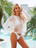 Long Sleeve Round Neck Openwork Cover-Up Trendsi