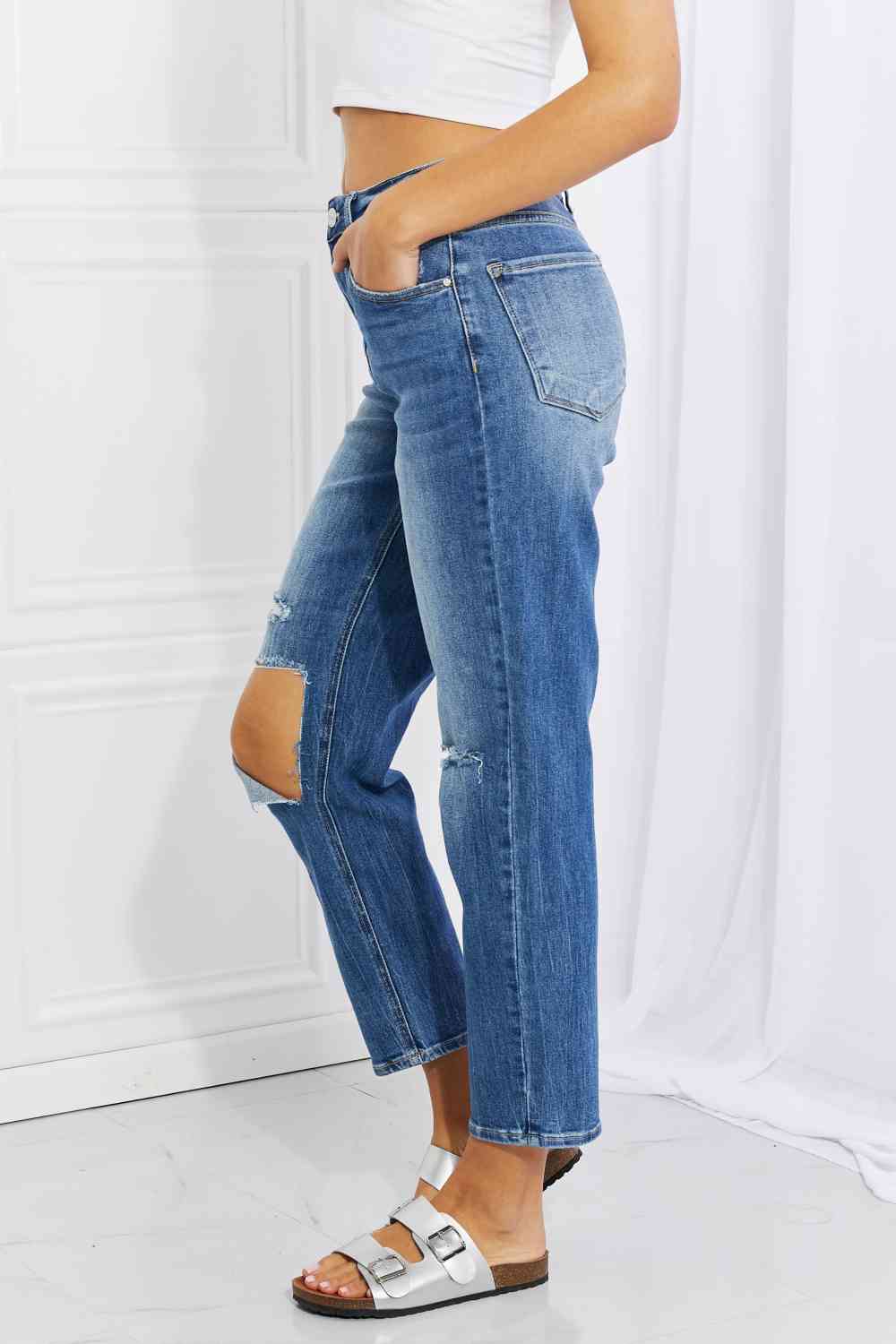   Emily High Rise Relaxed Jeans Trendsi
