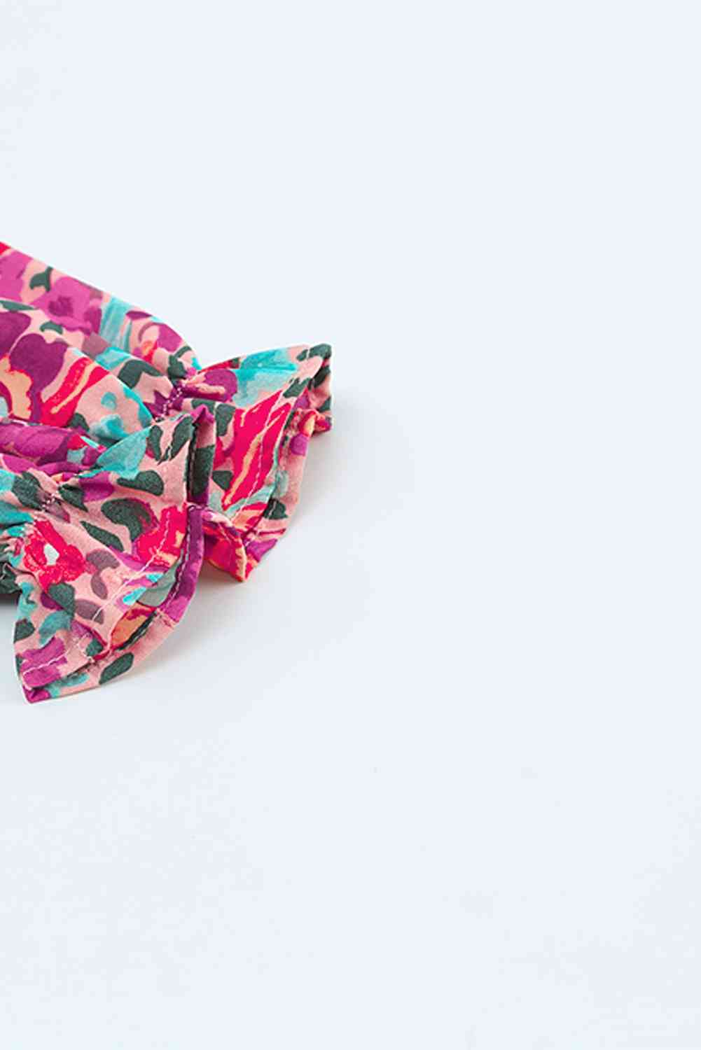 Floral Smocked V-Neck Flounce Sleeve Dress -BazaarBey - www.shopbazaarbey.com