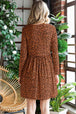 Printed Round Neck Long Sleeve Dress -BazaarBey - www.shopbazaarbey.com
