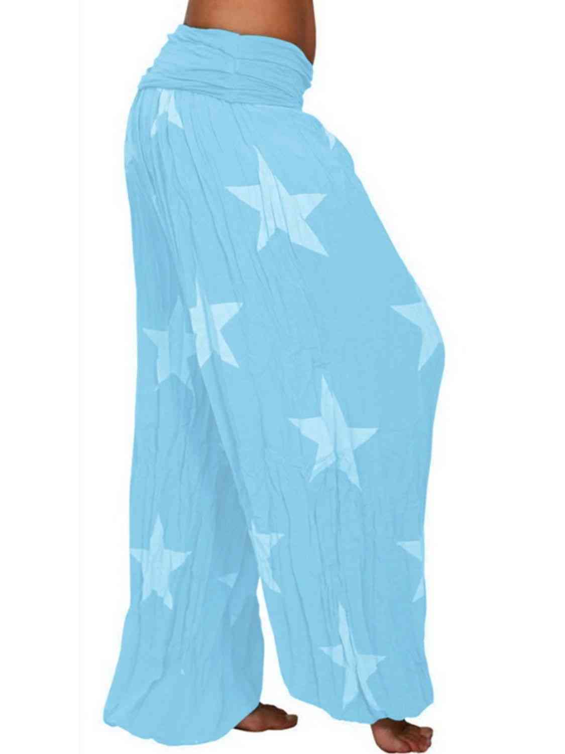  Ruched High Waist Printed Pants Bazaarbey